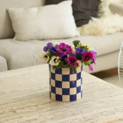 Kruka DT Schackruta Blå