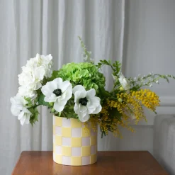 Kruka DT Schackruta Ljusgul