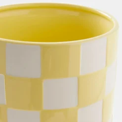 Kruka DT Schackruta Ljusgul