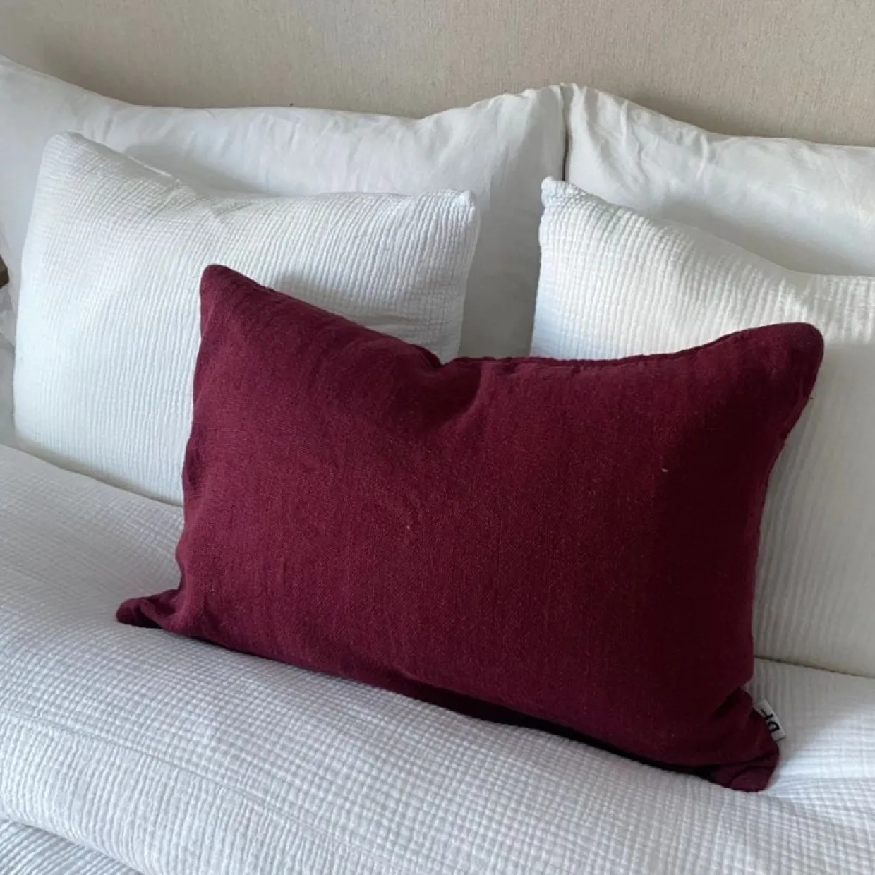 Kuddfodral Lino 40x60 Vinröd
