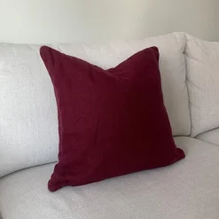 Kuddfodral Lino 50x50 Vinröd