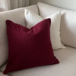 Kuddfodral Lino 50x50 Vinröd