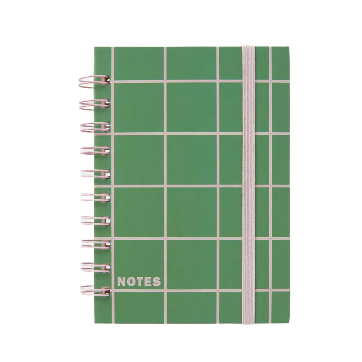 Linjerad anteckningsbok KIT Check A6 Grön/ljusrosa
