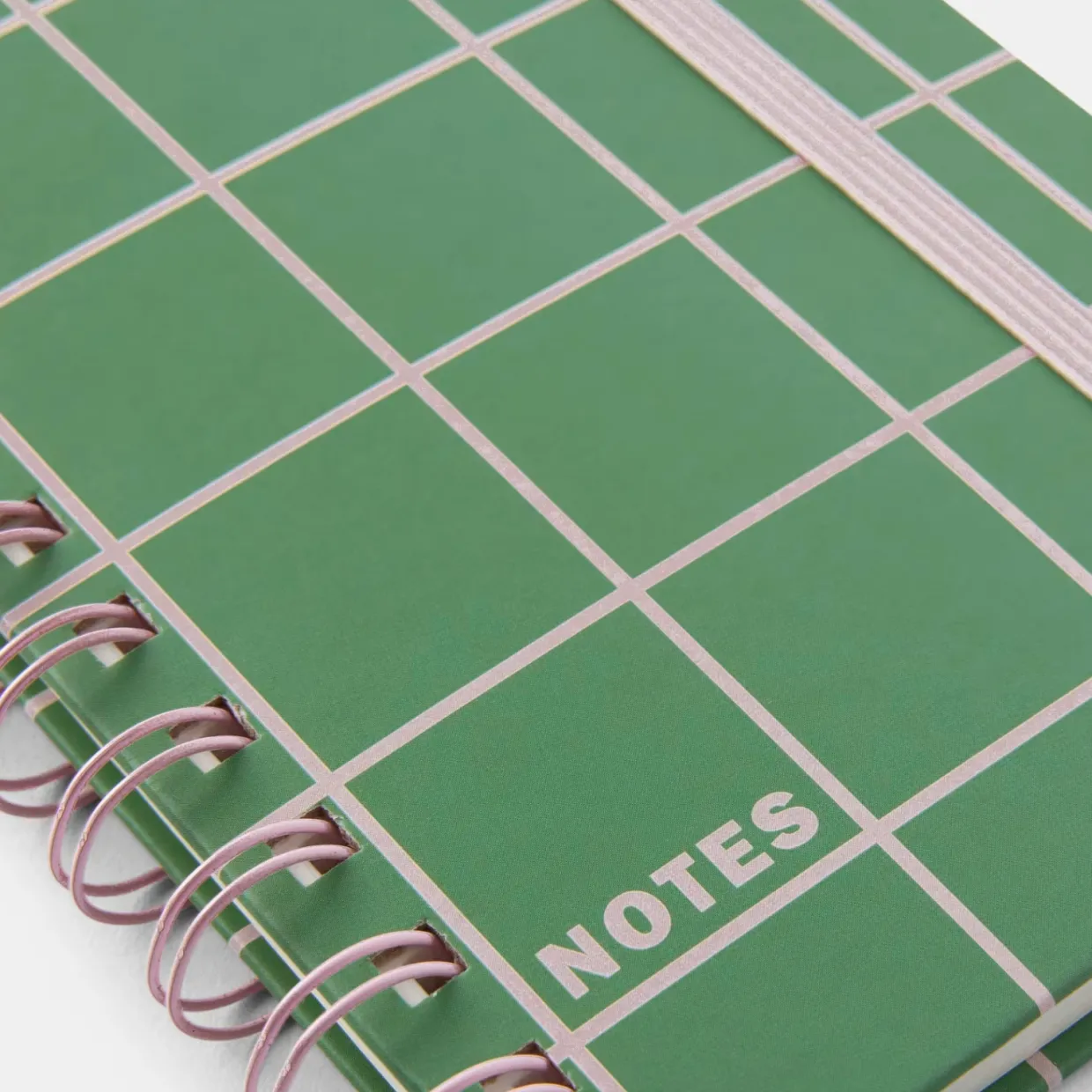 Linjerad anteckningsbok KIT Check A6 Grön/ljusrosa