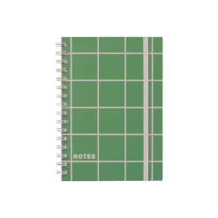 Linjerad anteckningsbok KIT Check A5 Grön/ljusrosa