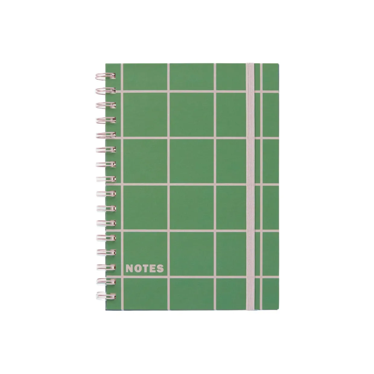 Linjerad anteckningsbok KIT Check A5 Grön/ljusrosa