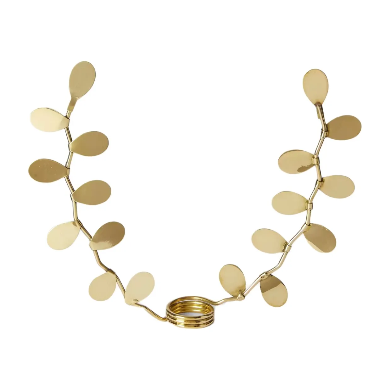 Ljusmanchett Mano Leaves guld 1-p