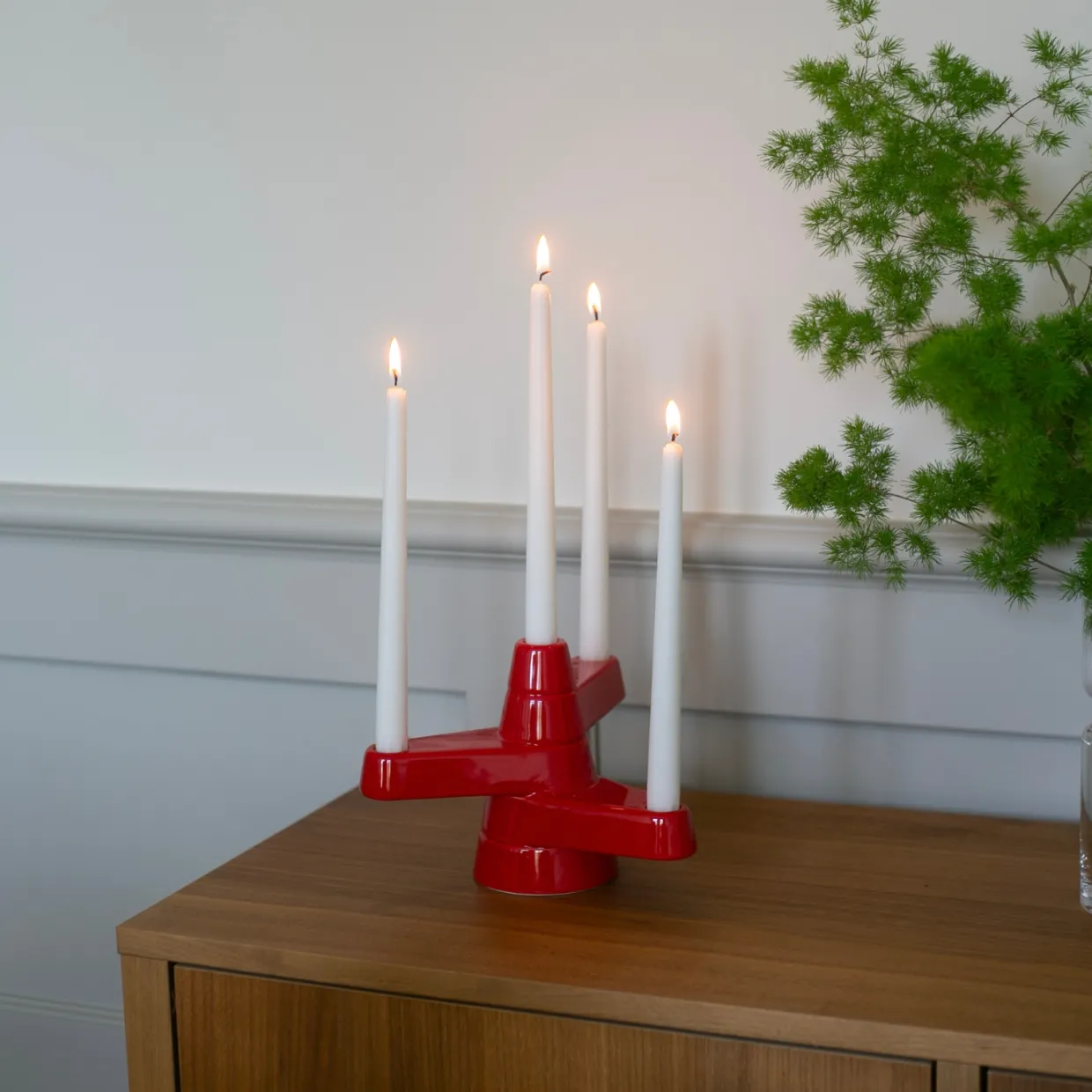 Ljusstake 4- ljus Brute röd