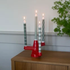 Ljusstake 4- ljus Brute röd