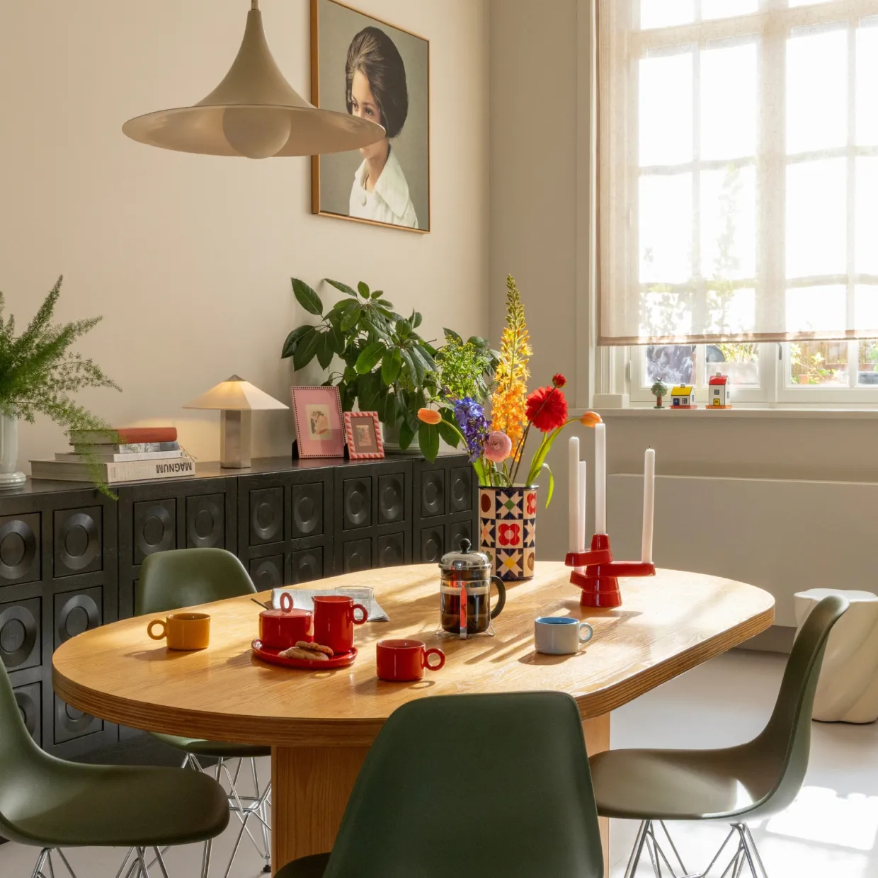 Ljusstake 4- ljus Brute röd