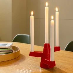 Ljusstake 4- ljus Brute röd