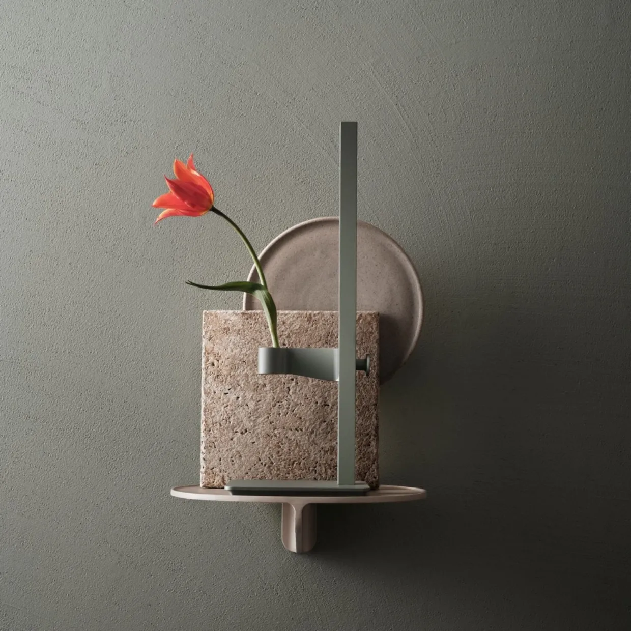 Ljusstake Museum 40x15x13cm Grön