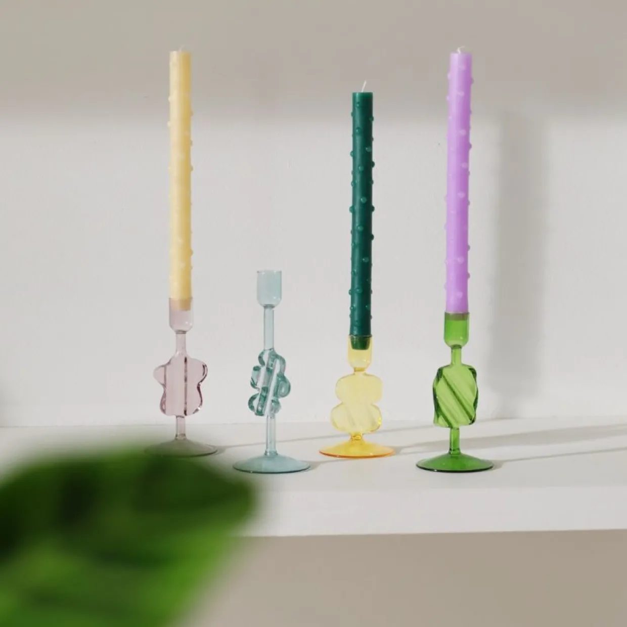 Ljusstake Puddle 8 x 16cm Rosa