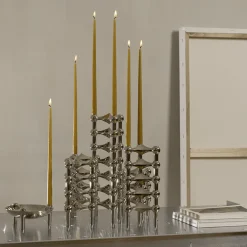 Ljusstake Stoff Nagel 3 pack Krom