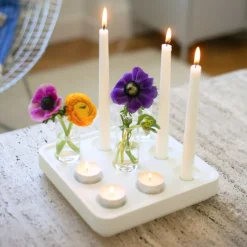 Ljusstake Stumpastaken Small Jubileum Vit