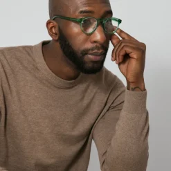 Läsglasögon Rund Grön +2