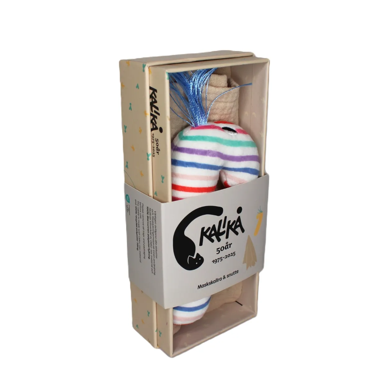 Maskskallra och Snutte Vit pastell ränder