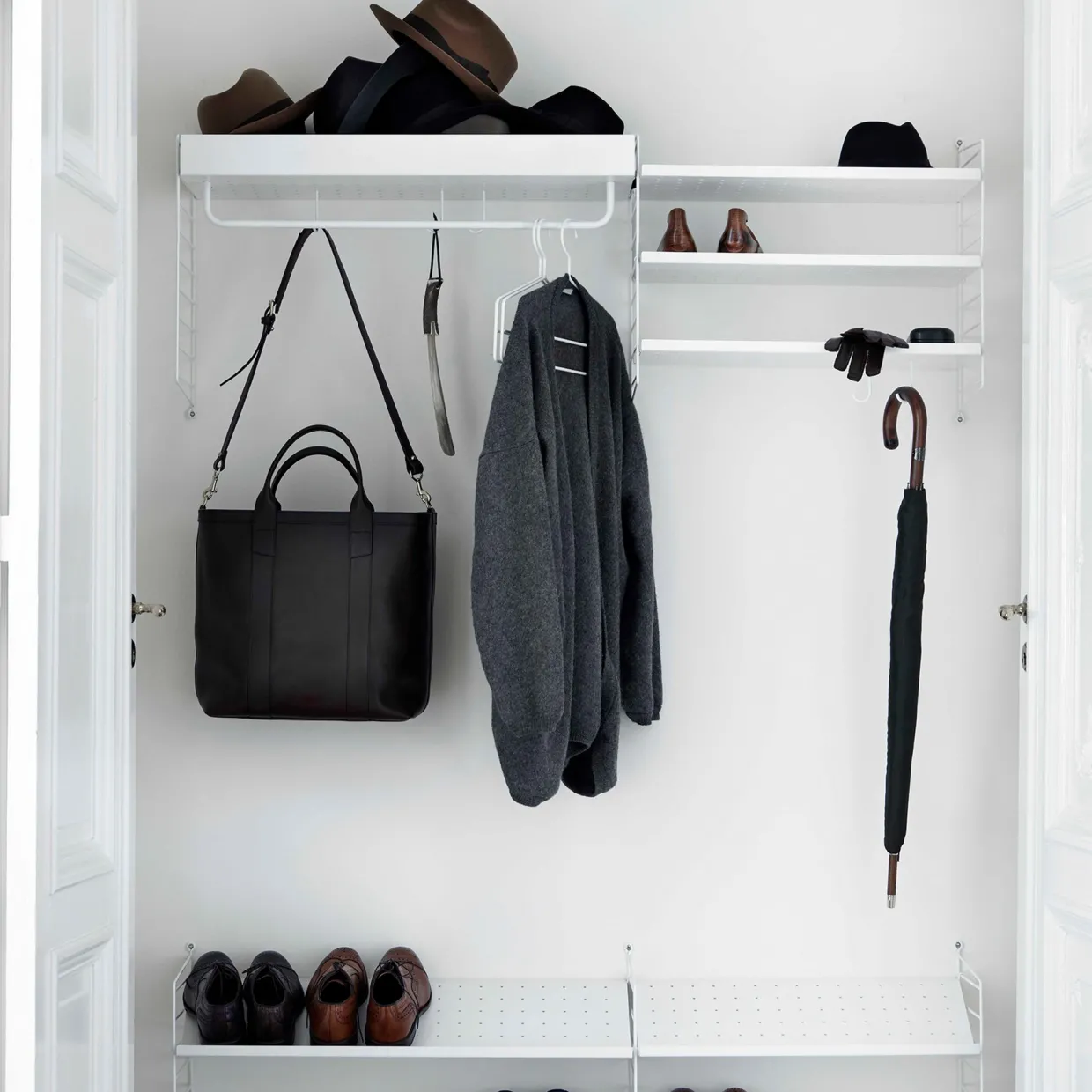 Metallhyllplan Hög 58x30 svart