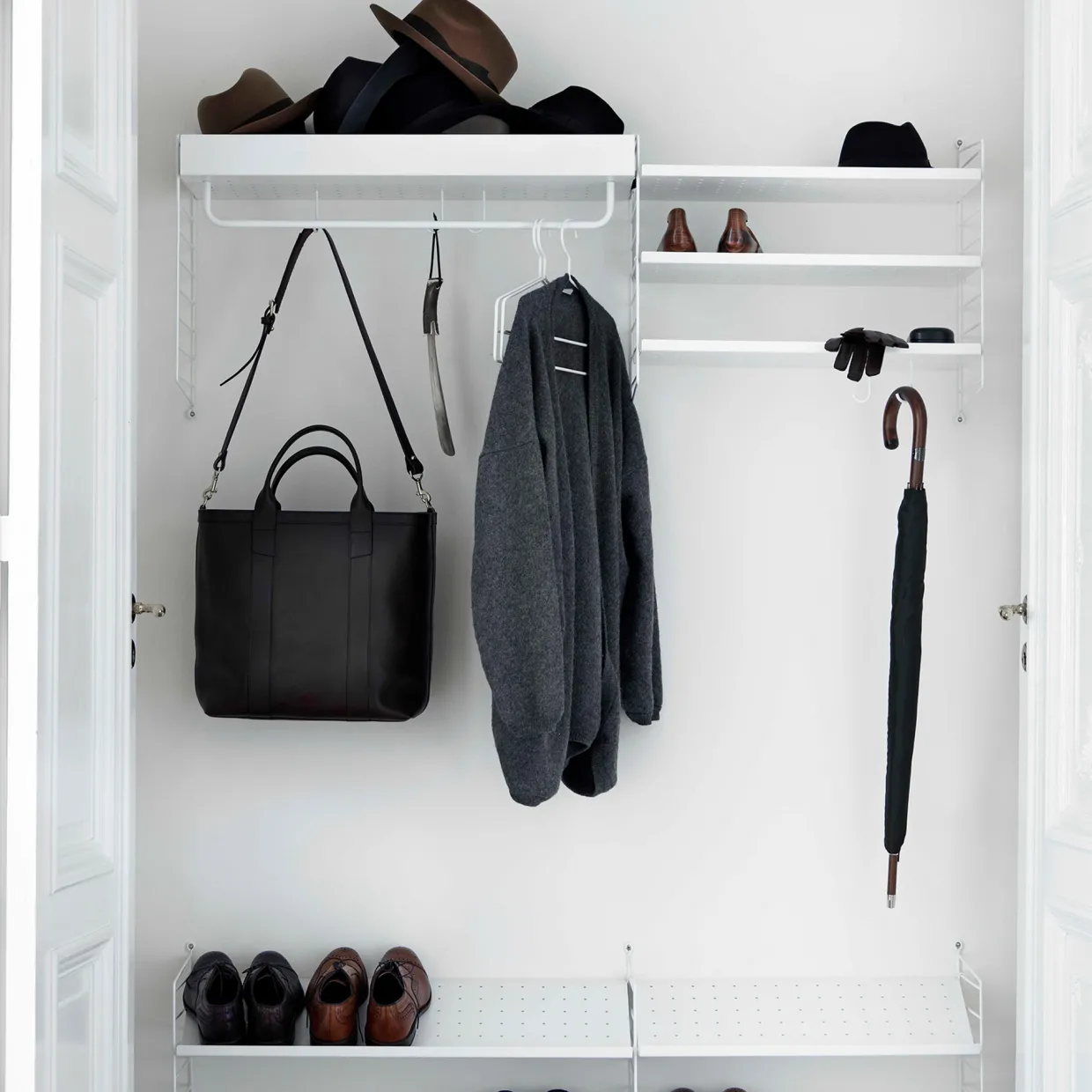 Metallhyllplan Hög 78x30 svart