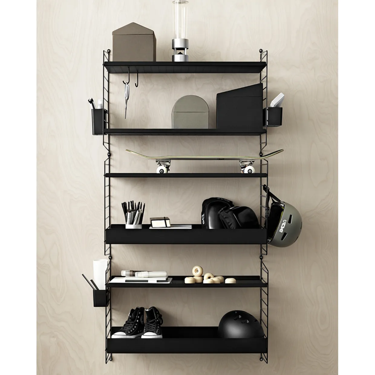 Metallhyllplan Hög 78x20 svart