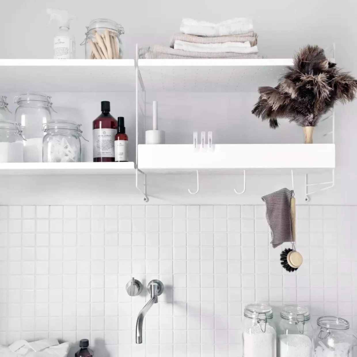 Metallhyllplan Hög 58x20 vit