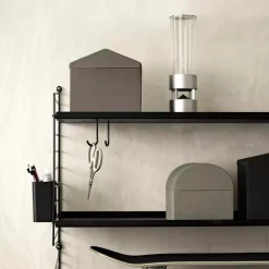 Metallhyllplan Låg 58x20 svart