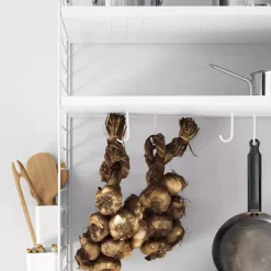 Metallhyllplan Låg 58x20 vit