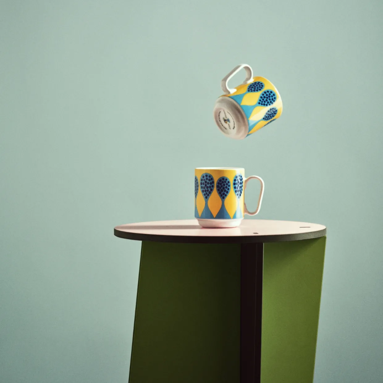 Mugg Birds 1967 Nr.5 Blå/gul