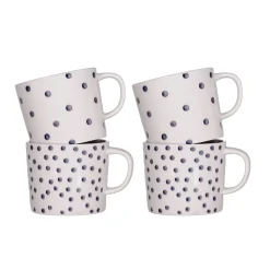 Mugg Dots & Dots 4-p vit/blå