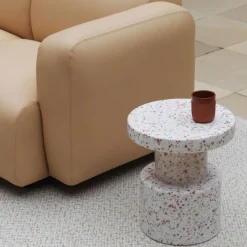 Pall / Sidebord Bit Vit