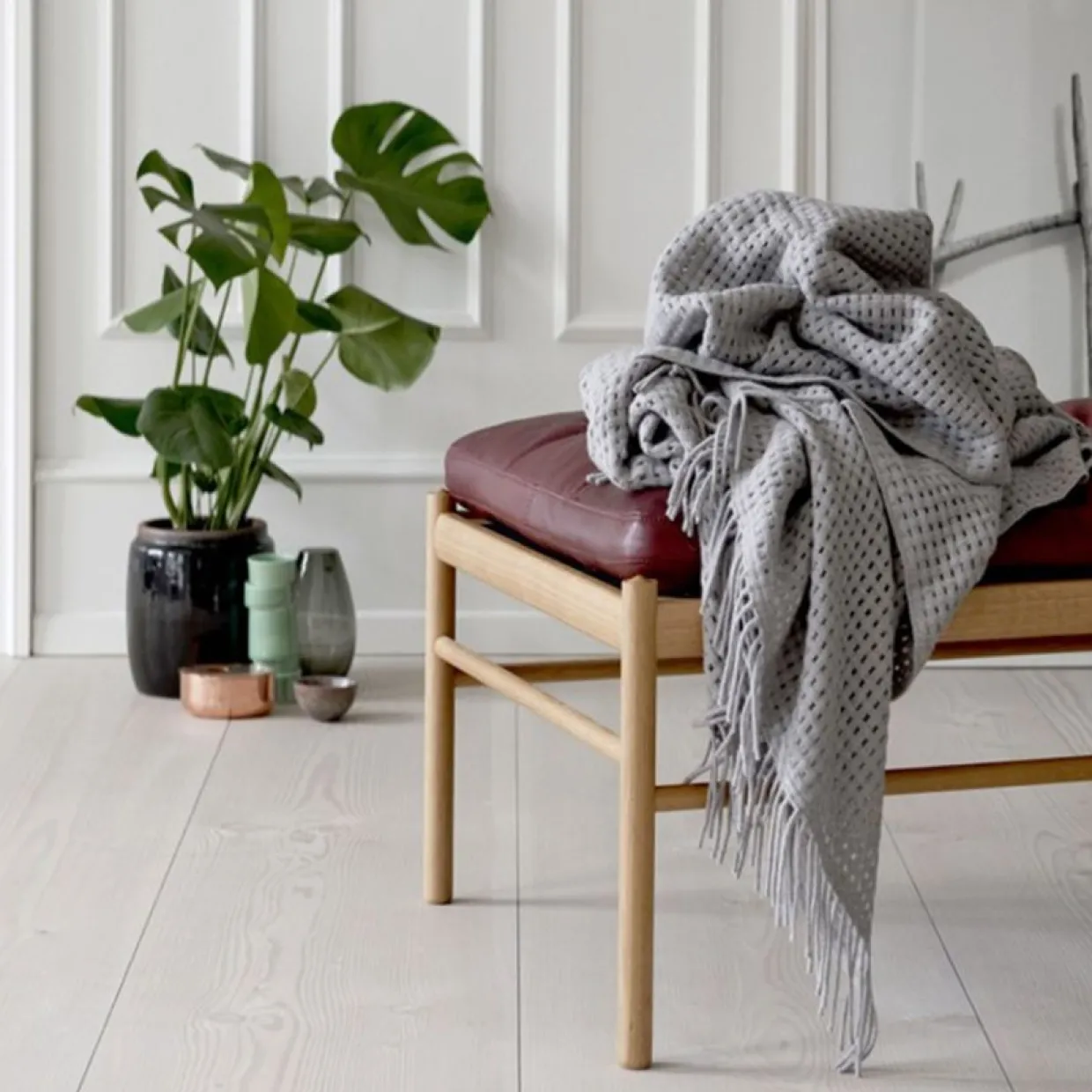 Pläd Basket Light grey