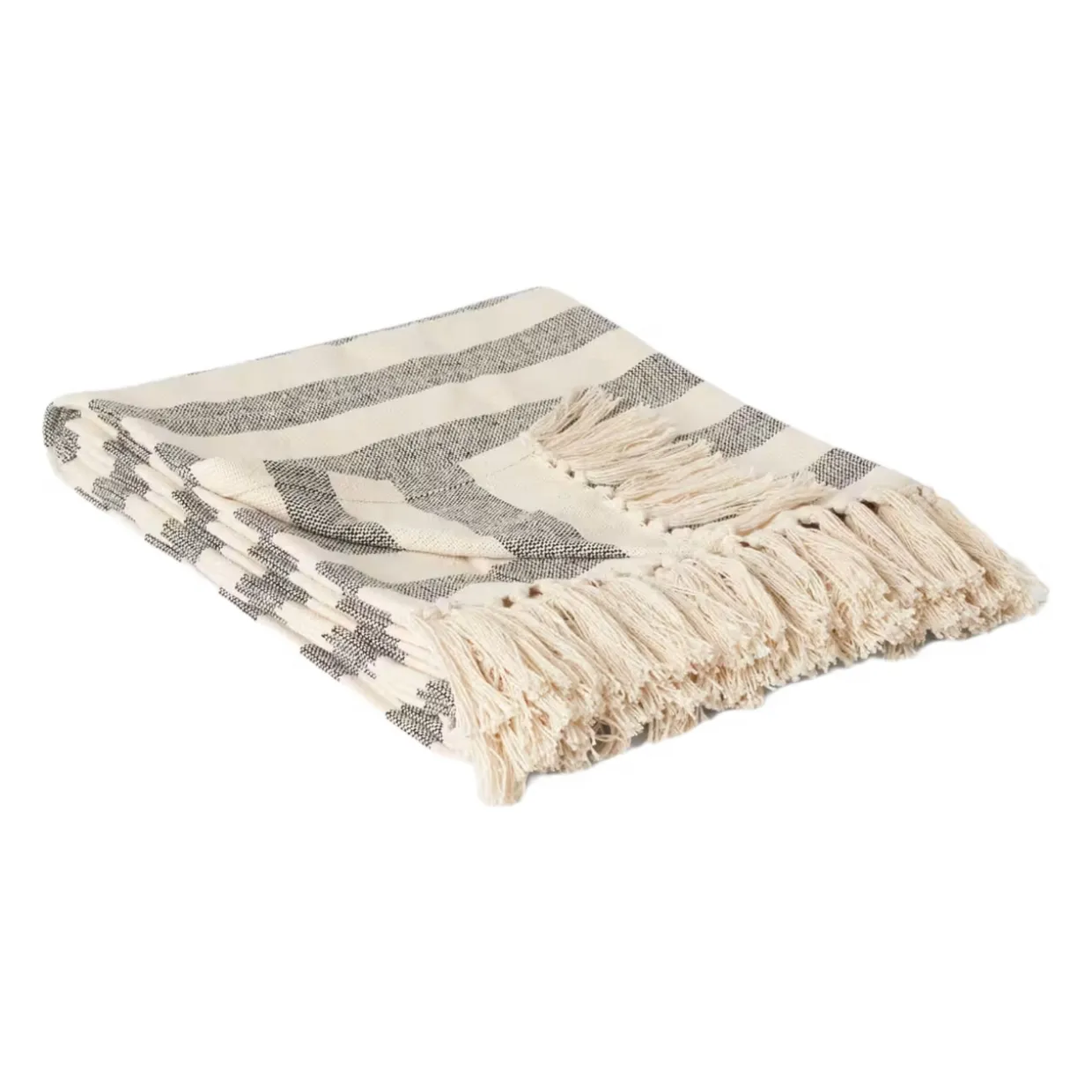 Pläd Elly Stripe 130x170cm mörkgrå