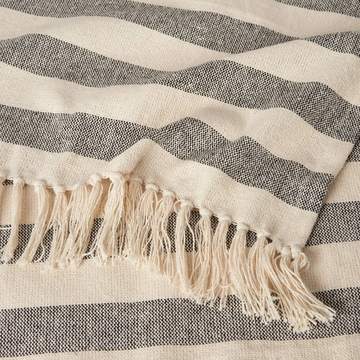 Pläd Elly Stripe 130x170cm mörkgrå