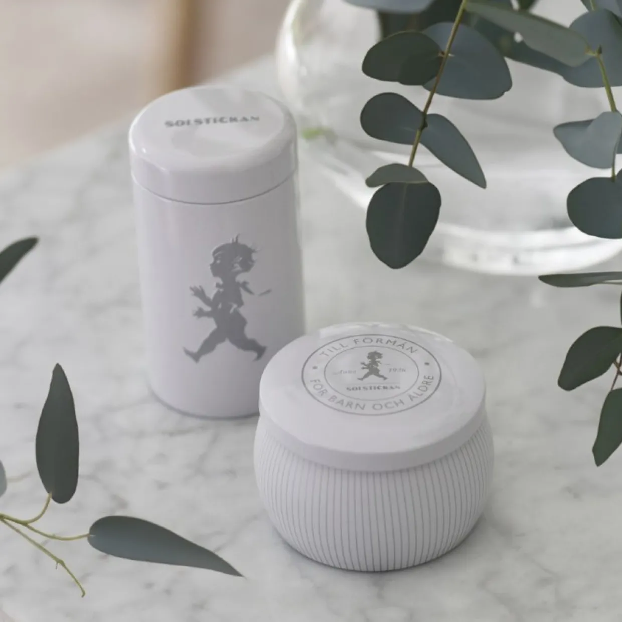 Presentask Doftljus + Tändsticksrör Vit