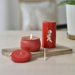 Presentask Doftljus + Tändsticksrör Röd