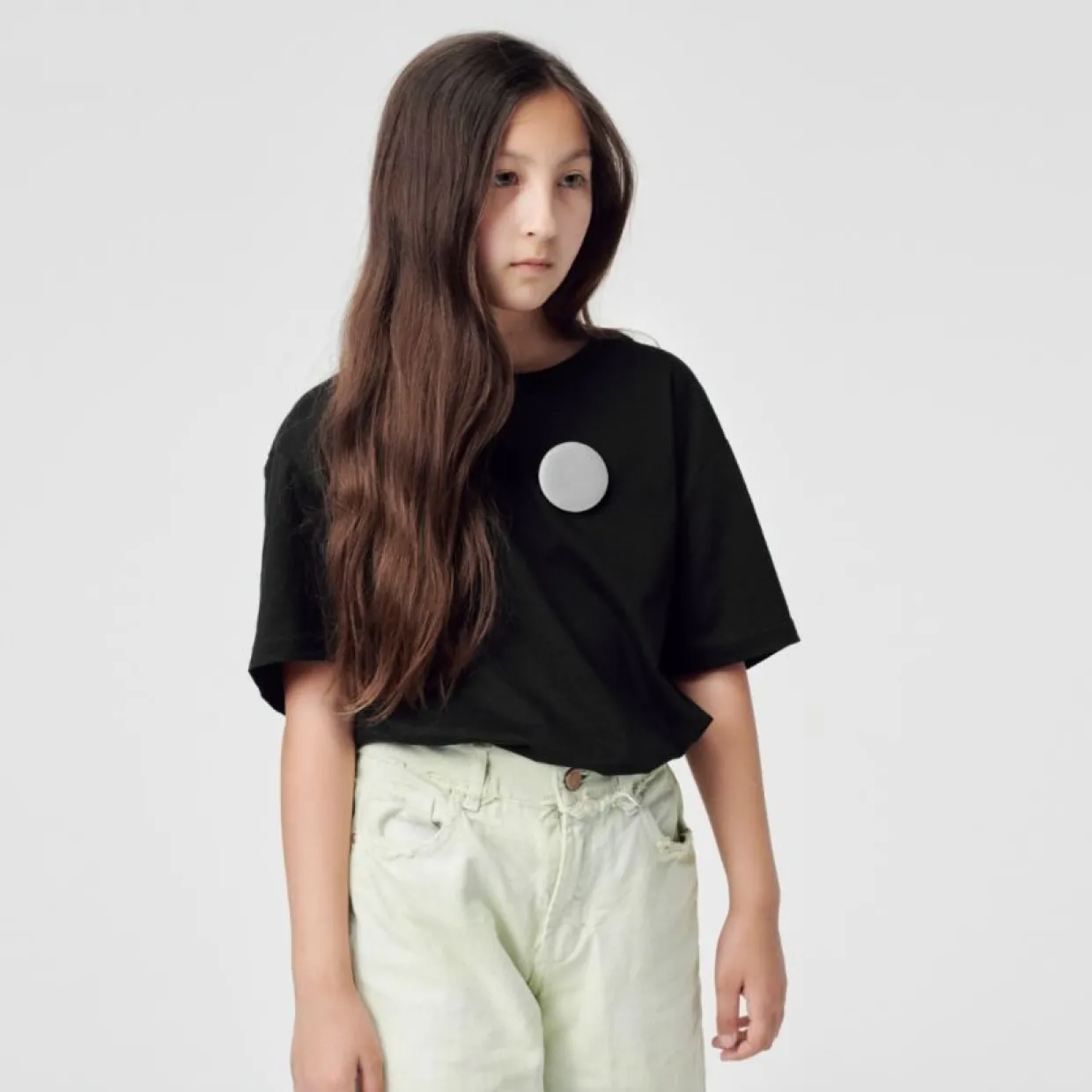 Reflekterande pin stor silver