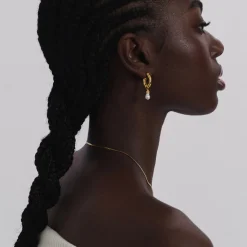 Örhänge Mary Short Single Guld