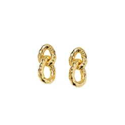 Örhängen Bolded Hammered Links Guld