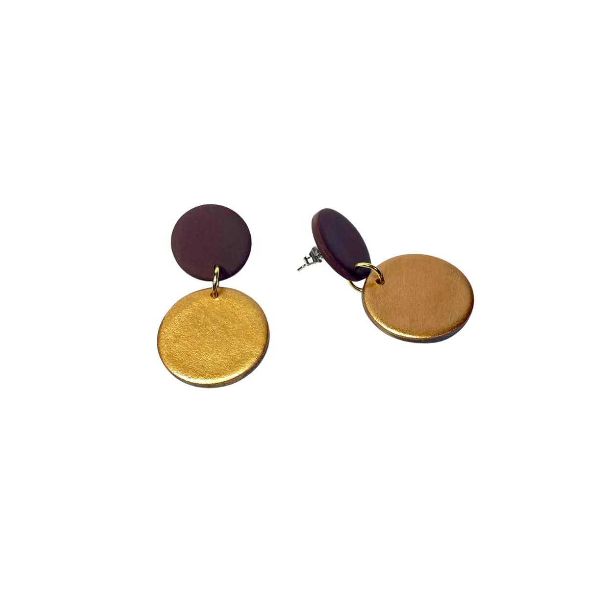 Örhängen Brickor Duo brun/koppar