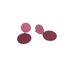 Örhängen Brickor Duo plommon/vinröd