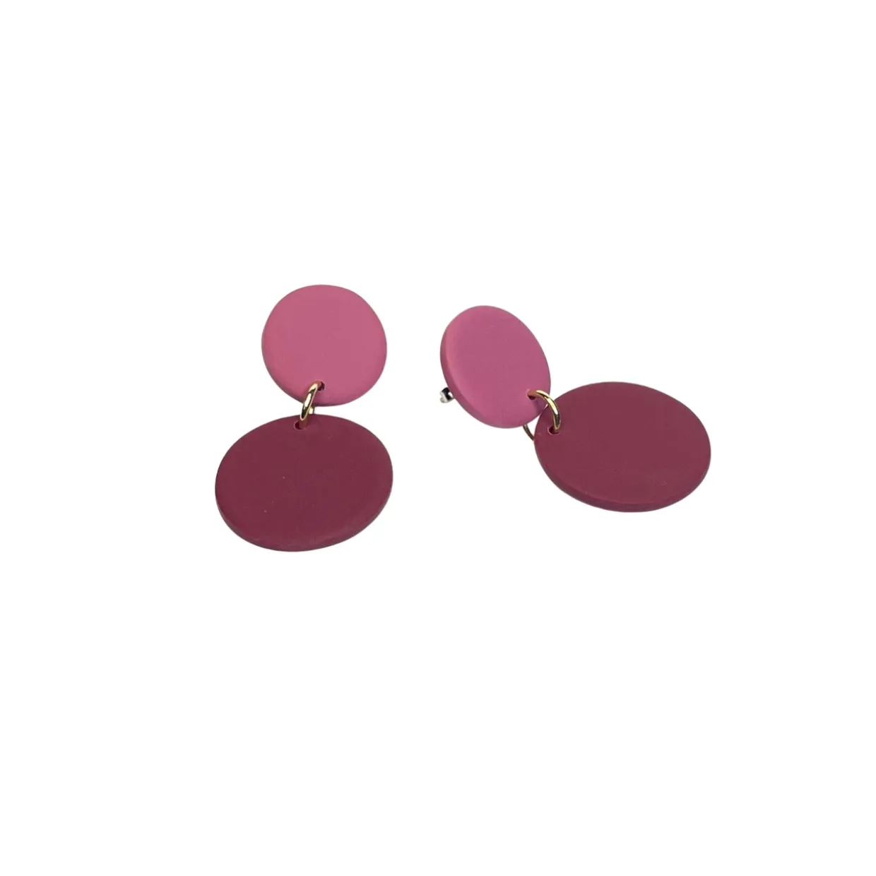 Örhängen Brickor Duo plommon/vinröd