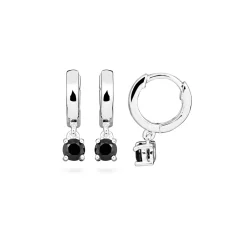 Örhängen Nano hänge silver/svart