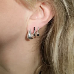 Örhängen Nano silver/svart