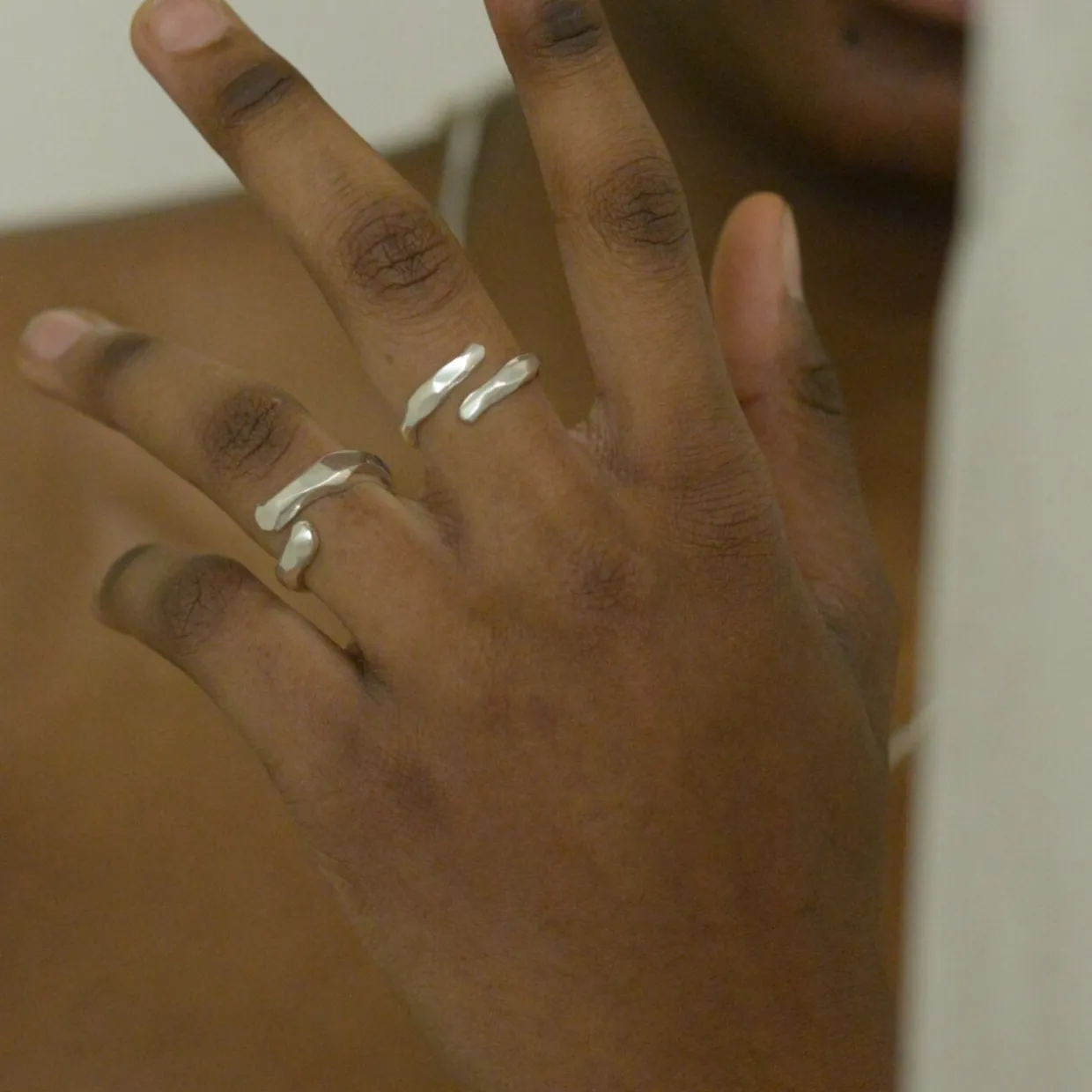 Ring Between a rock and a soft place Silver