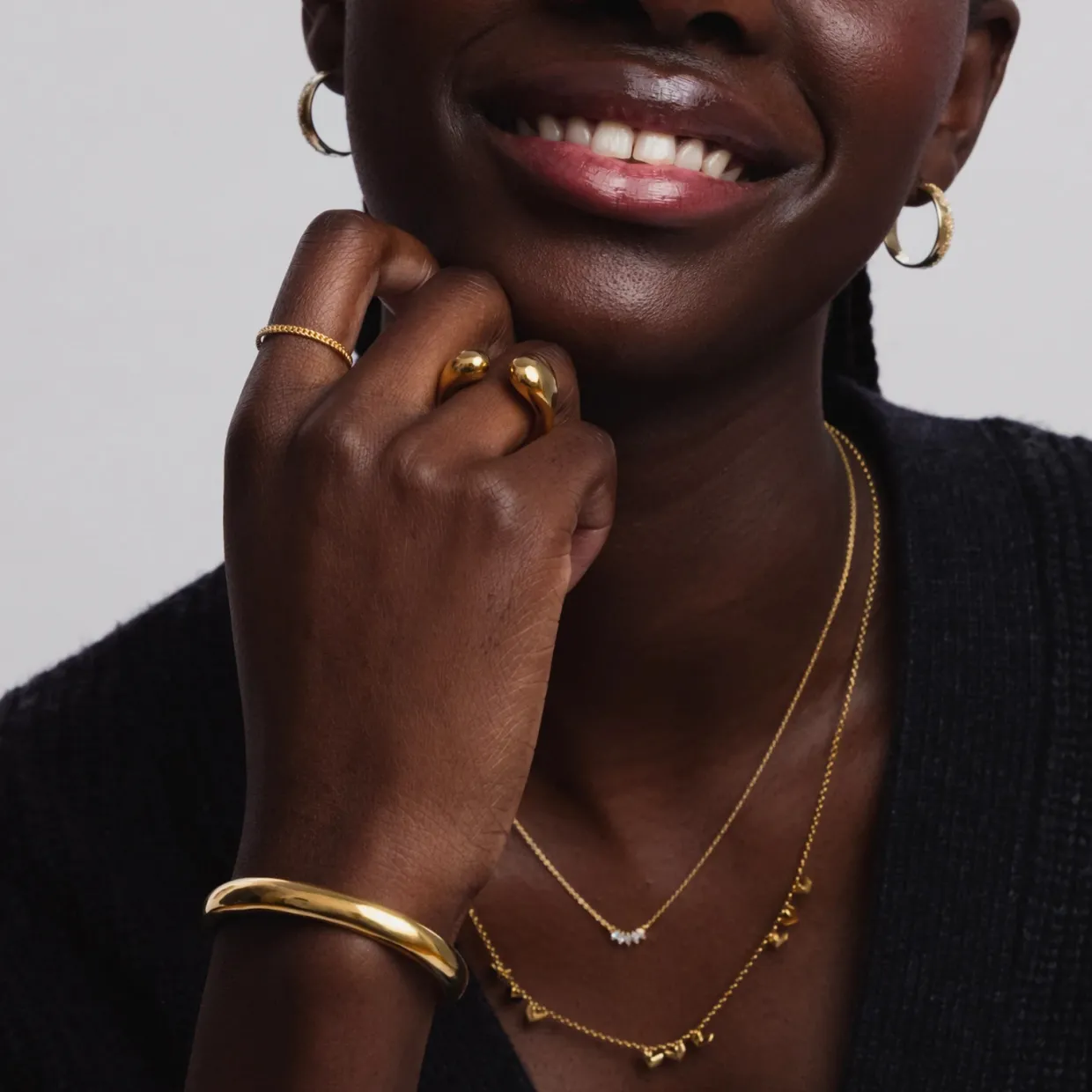 Ring Bolded Drops Guld