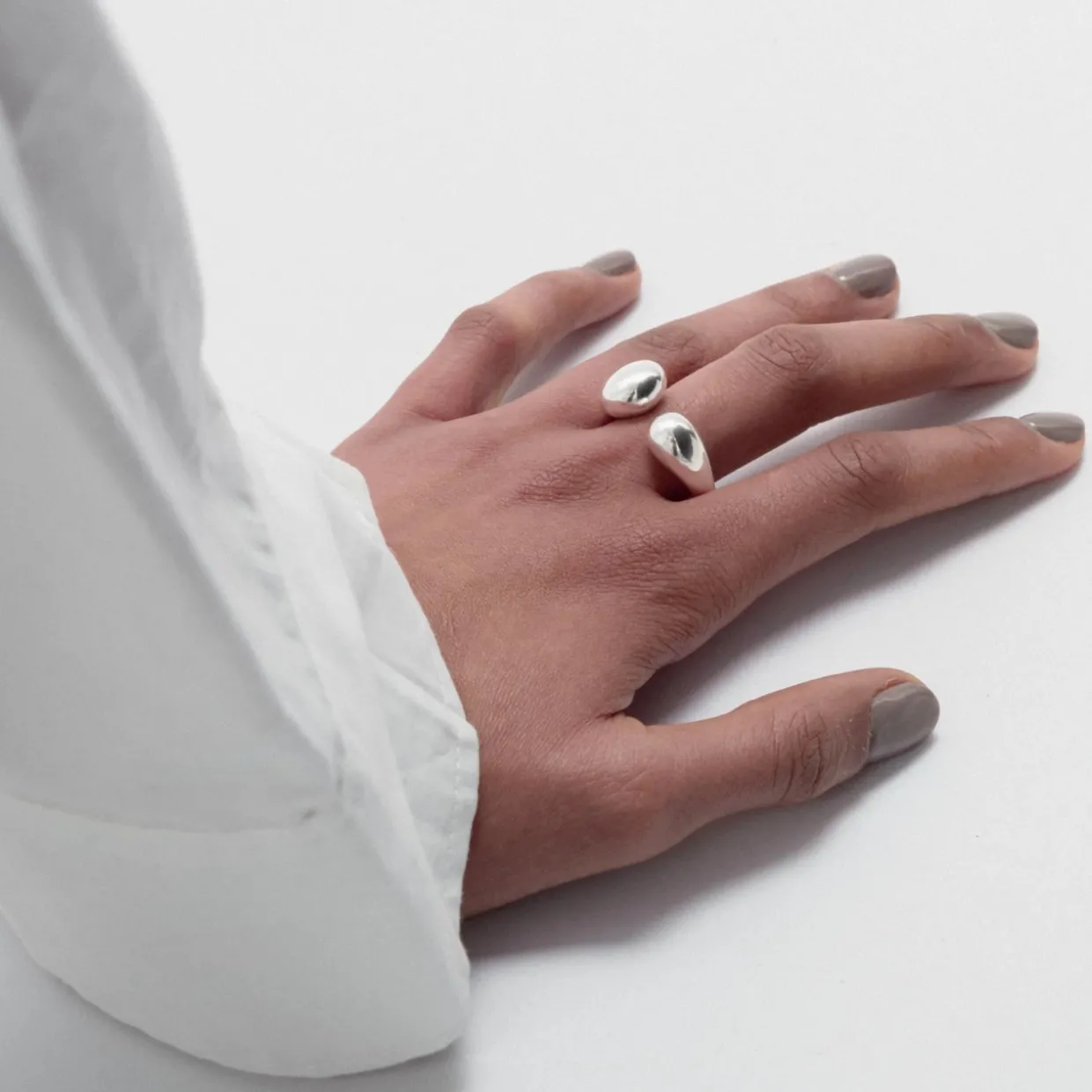 Ring Bolded Drops Silver