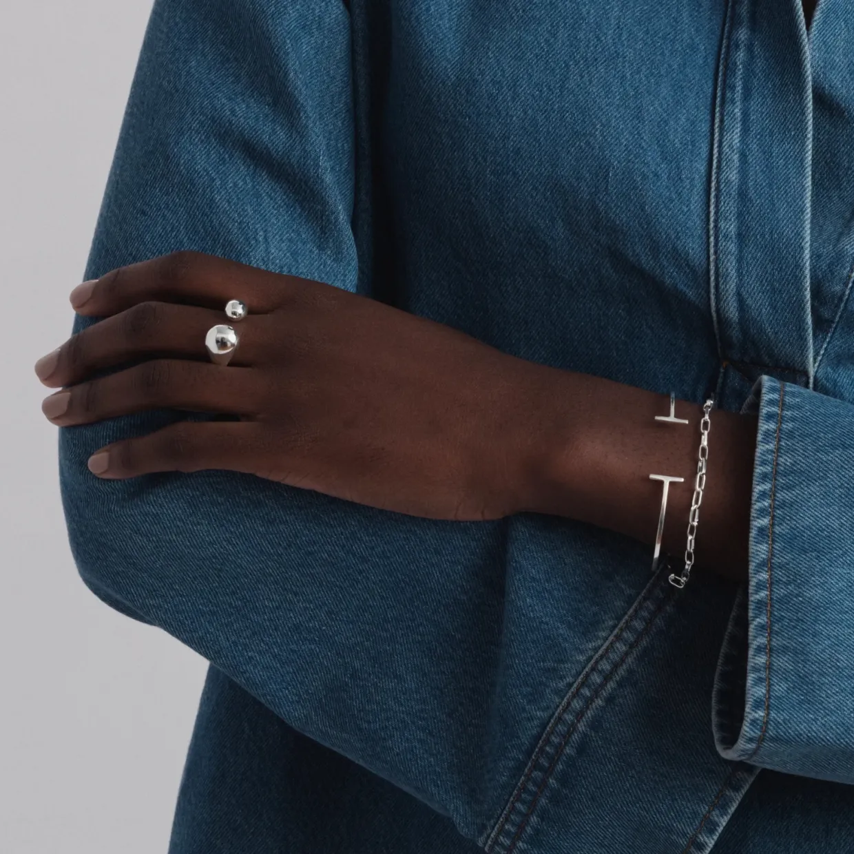 Ring Bolded Drops Silver