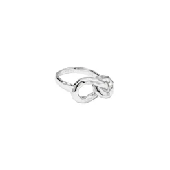 Ring Bolded Hammered Links Silver
