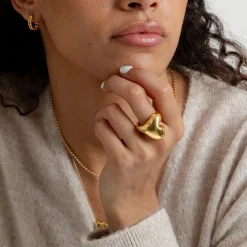 Ring Bolded Heart Guld