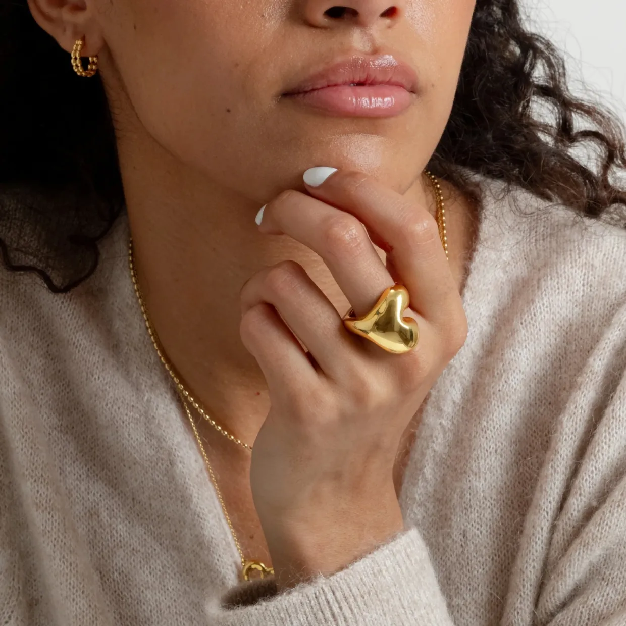 Ring Bolded Heart Guld